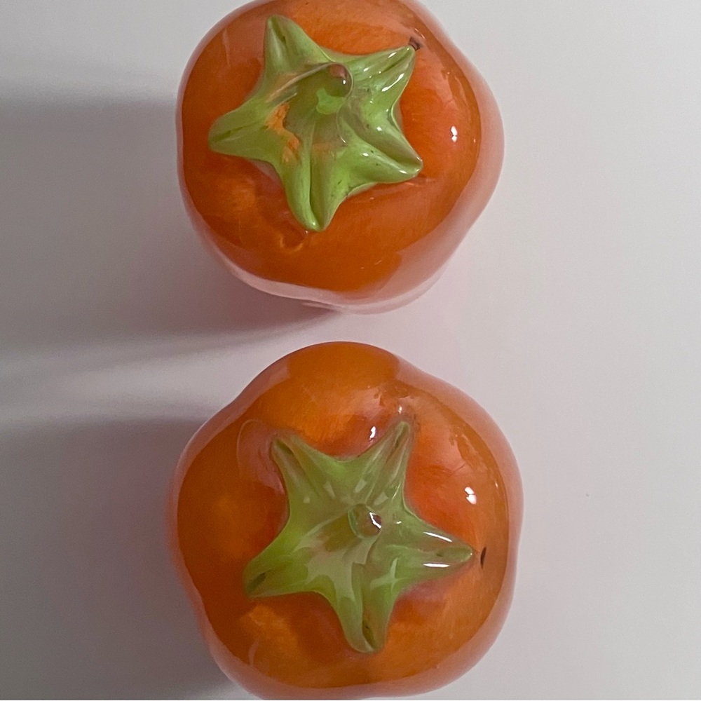 MURANO, VENICE Hand Blown Glass / 2 ORANGE BELL PEPPERS / Rare S. Puccini Label! - Picture 6 of 11